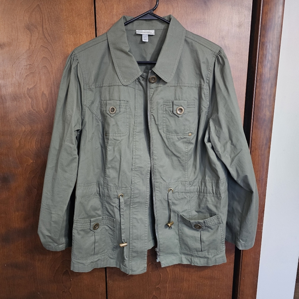 Dress Barn Cargo Jacket Sz 14/16 100% Cotton